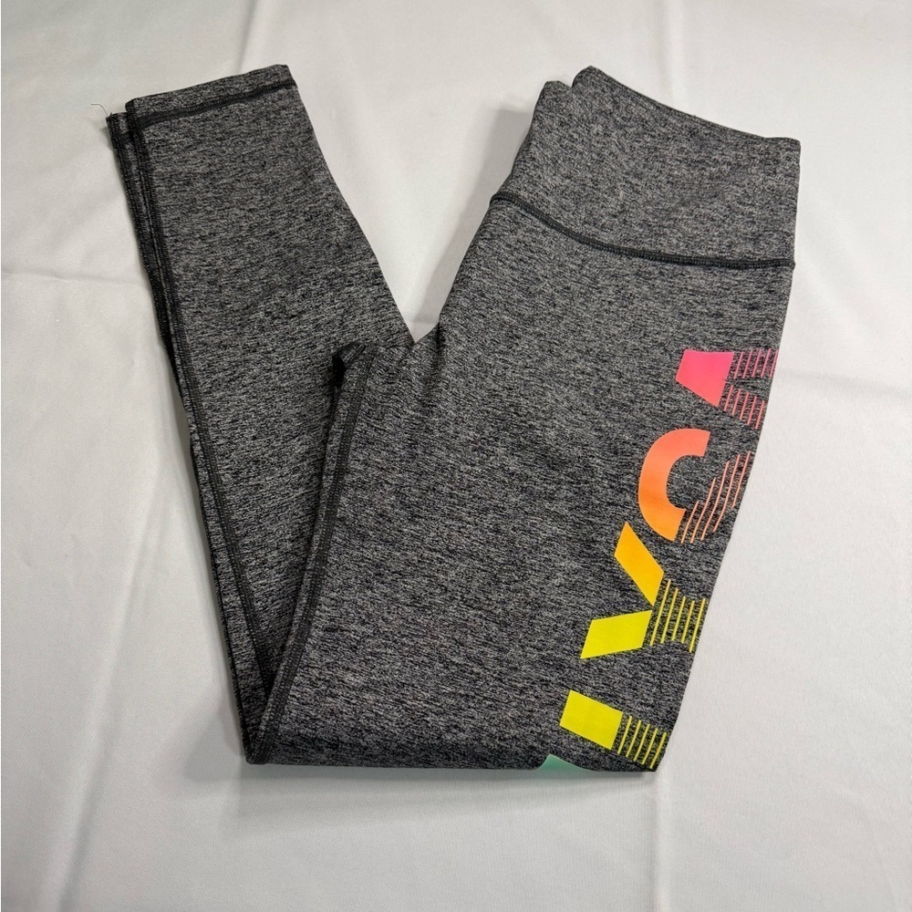 Victoria's Secret Gray Leggings with Supportive Waistband and Text Design
